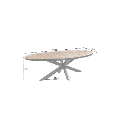 Invicta Stół do jadalni oval MOUNTAIN SOUL MDF 240cm / 45671