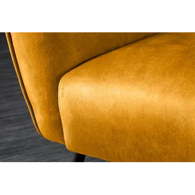Fotel uszak AMSTERDAM musztardowo żółty aksamit 82cm / 44484