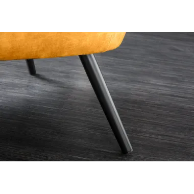 Fotel uszak AMSTERDAM musztardowo żółty aksamit 82cm / 44484