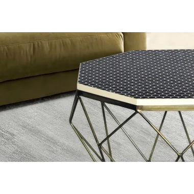 Invicta Stolik kawowy DIAMOND poliżywica mosiądz 70cm / 45215