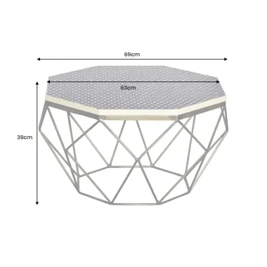 Invicta Stolik kawowy DIAMOND poliżywica mosiądz 70cm / 45215