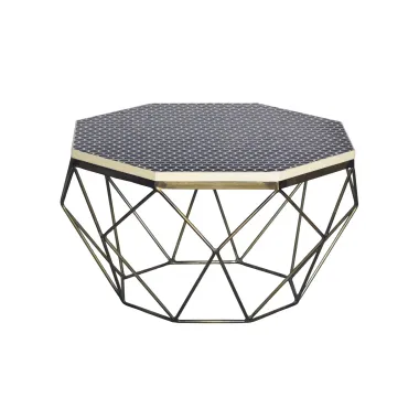 Invicta Stolik kawowy DIAMOND poliżywica mosiądz 70cm / 45215