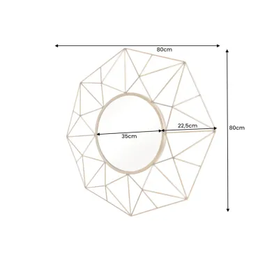 Invicta Lustro ścienne Diamond złote 80cm / 43733