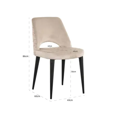Krzesło Tabitha khaki aksamit / trendy rose (Be trendy 1673 rose) - Richmond