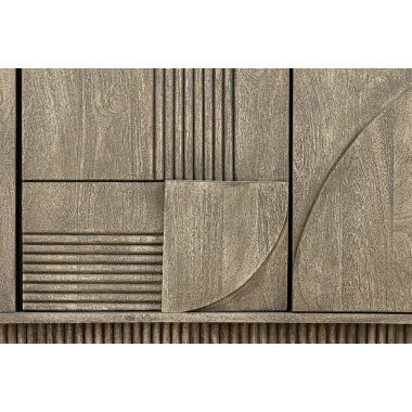 Invicta Komoda ART DECO 3D drewno mango dymione szare 170cm / 45480