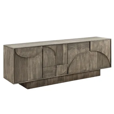 Invicta Komoda ART DECO 3D drewno mango dymione szare 170cm / 45480