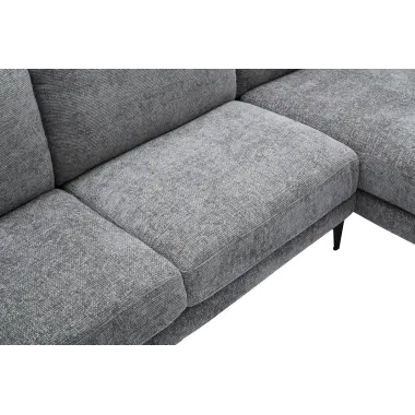 Invicta Sofa narożna MANHATTAN tkanina teksturowana szara 295 x 88 x 85cm / 44278