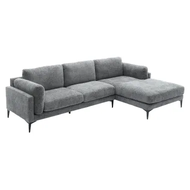 Invicta Sofa narożna MANHATTAN tkanina teksturowana szara 295 x 88 x 85cm / 44278