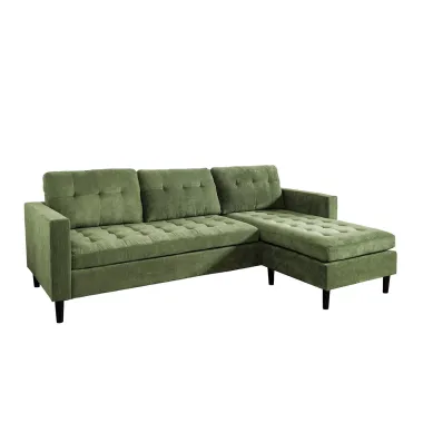 Invicta Sofa narożna STOCKHOLM zielony sztruks 220cm / 44152