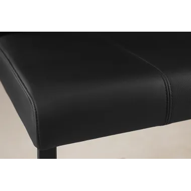 Invicta Krzesło na płozie SAMSON czarny taupe skóra 58cm / 45174