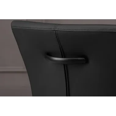 Invicta Krzesło na płozie SAMSON czarny taupe skóra 58cm / 45174