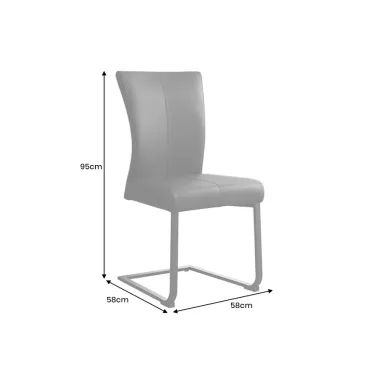 Invicta Krzesło na płozie SAMSON czarny taupe skóra 58cm / 45174