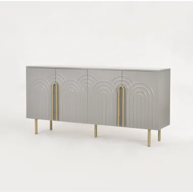 Livin Hill Stilig ST310 Komoda jasnoszary MDF złote akcenty 180 x 88 x 40cm