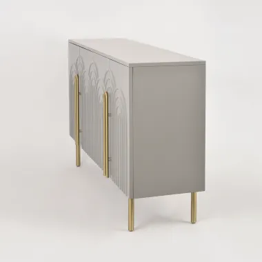 Livin Hill Stilig ST310 Komoda jasnoszary MDF złote akcenty 180 x 88 x 40cm