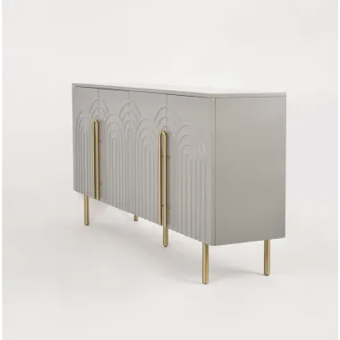 Livin Hill Stilig ST310 Komoda jasnoszary MDF złote akcenty 180 x 88 x 40cm