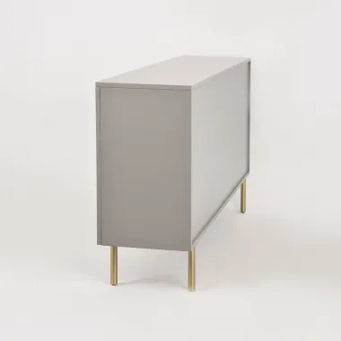 Livin Hill Stilig ST310 Komoda jasnoszary MDF złote akcenty 180 x 88 x 40cm