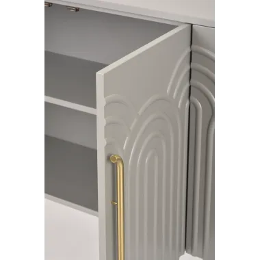 Livin Hill Stilig ST310 Komoda jasnoszary MDF złote akcenty 180 x 88 x 40cm