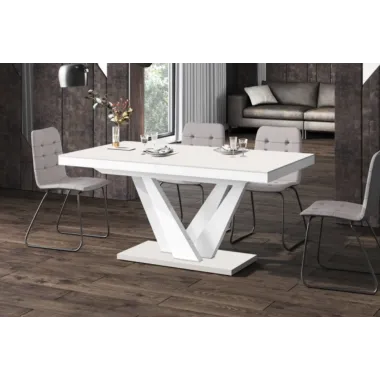 VEGAS Stół rozkładany do jadalni biały MDF 160 - 256 x 75 x 89 cm