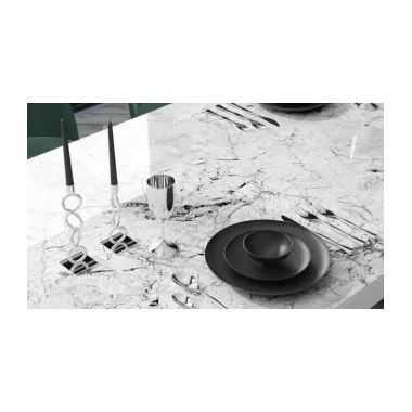 VEGAS Stół rozkładany do jadalni biały MDF 160 - 256 x 75 x 89 cm