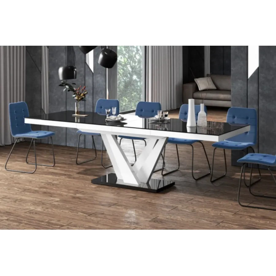 VEGAS Stół rozkładany do jadalni biały MDF 160 - 256 x 75 x 89 cm