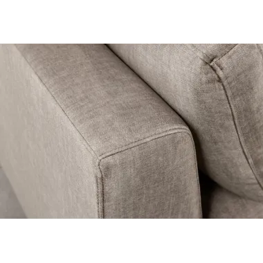 Invicta SIGNUM Kanapa narożna 3-osobowa z pufą prawa aksamit taupe 313 x 110 x 103cm / 44538