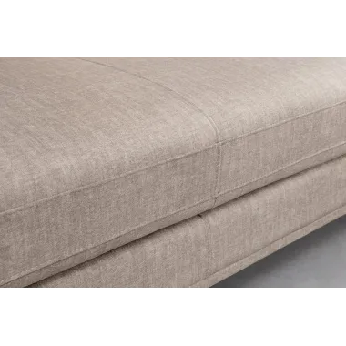 Invicta SIGNUM Kanapa narożna 3-osobowa z pufą prawa aksamit taupe 313 x 110 x 103cm / 44538