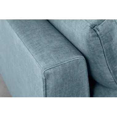 Invicta SIGNUM Kanapa narożna 3-osobowa z pufą prawa aksamit turkus 313 x 110 x 103cm / 44535