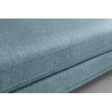 Invicta SIGNUM Kanapa narożna 3-osobowa z pufą prawa aksamit turkus 313 x 110 x 103cm / 44535