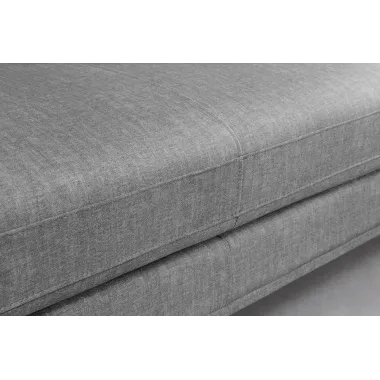 Invicta SIGNUM Kanapa narożna 3-osobowa z pufą prawa aksamit szary 313 x 110 x 103cm / 44449