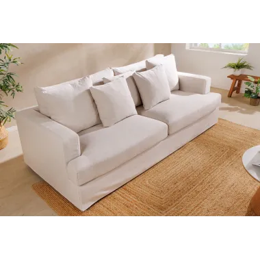 Invicta Sofa HEAVEN 3 osobowa lniana naturalna 215cm / 22689