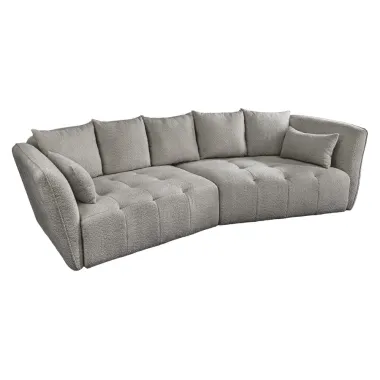 Invicta ROYAL Sofa 4 osobowa szary bouclé 295 x 86 x 145cm / 44542