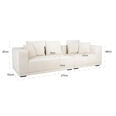 Sofa Lusso 3-seasts beige chenille (Niagara 902 beige) - Richmond