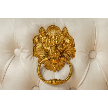 Invicta Krzesło barowe CASTLE z regulacją wysokości beżowy aksamit 51cm / 46149