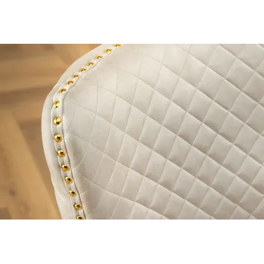 Invicta Krzesło barowe CASTLE z regulacją wysokości beżowy aksamit 51cm / 46149