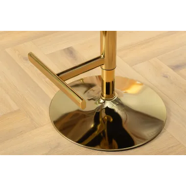 Invicta Krzesło barowe CASTLE z regulacją wysokości beżowy aksamit 51cm / 46149