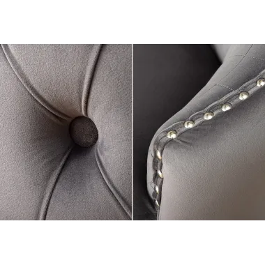 Invicta Krzesło barowe CASTLE z regulacją wysokości szary aksamit 51cm / 46150