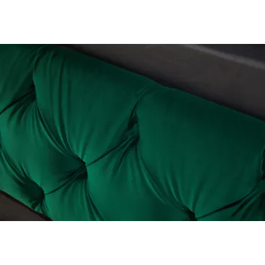 Invicta Łóżko PARIS szmaragdowo zielony aksamit 180x200cm / 41336