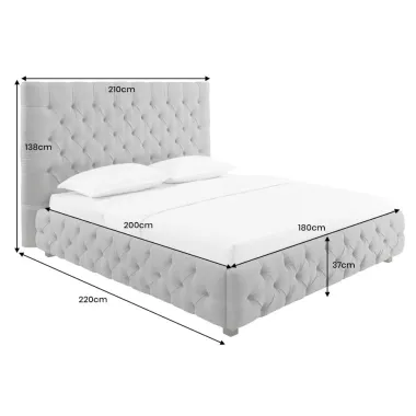 Invicta Łóżko PARIS naturalny szary len 180 x 200cm / 41327