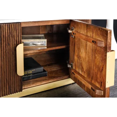 Invicta Szafka RTV GATSBY mango marmur biały 170cm / 45828