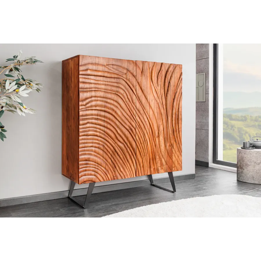 Invicta FLUID Komoda akacja brązowa 3D 100 x 120 x 38cm / 45595