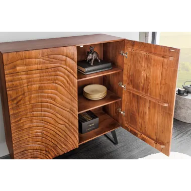 Invicta FLUID Komoda akacja brązowa 3D 100 x 120 x 38cm / 45595