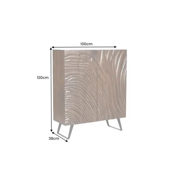 Invicta FLUID Komoda akacja brązowa 3D 100 x 120 x 38cm / 45595