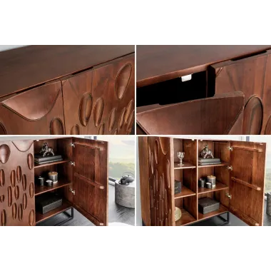 Invicta DUNE Komoda akacja orzechowy brąz 3D 100 x 120 x 38cm / 45598