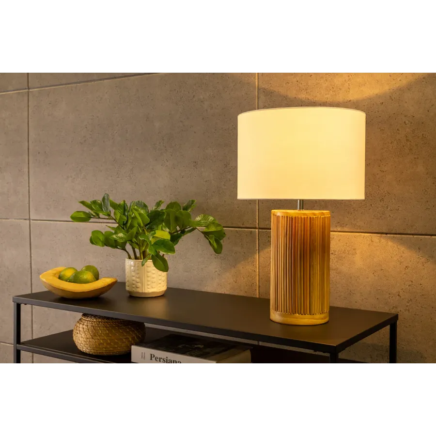 Invicta Lampa stołowa GATSBY drewno wierzbowe sosnowe Ø 50cm / 44496