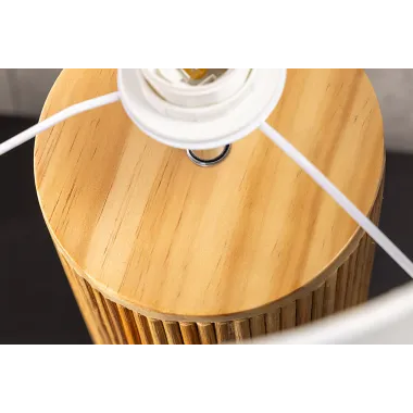 Invicta Lampa stołowa GATSBY drewno wierzbowe sosnowe Ø 50cm / 44496