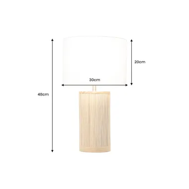 Invicta Lampa stołowa GATSBY drewno wierzbowe sosnowe Ø 50cm / 44496