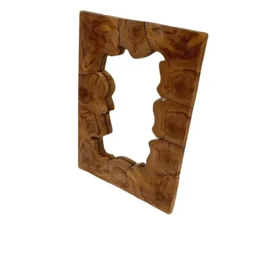 Invicta Lustro ścienne MOSAIK drewno teakowe 90 x 60cm / 44711