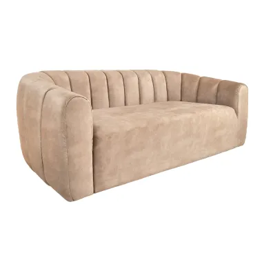 Invicta Sofa tapicerowana BABYLON 3 osobowa beżowy aksamit 200cm / 44511