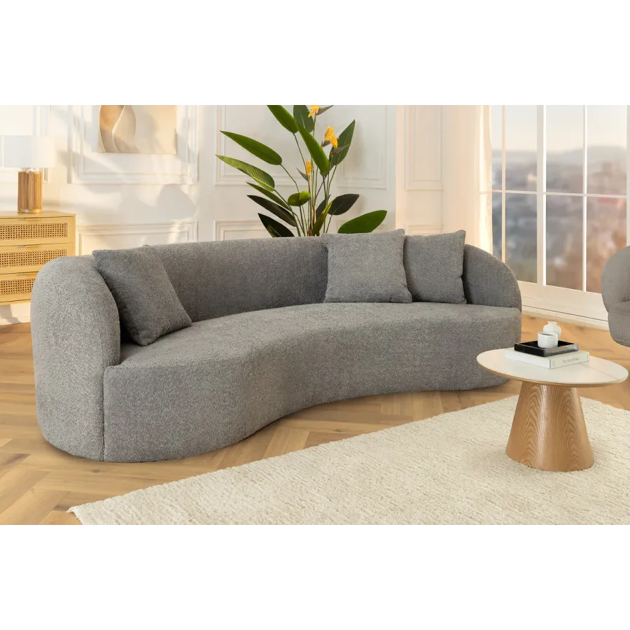 Invicta Sofa ATELIER L 3 osobowa szare bouclé 230cm / 46545