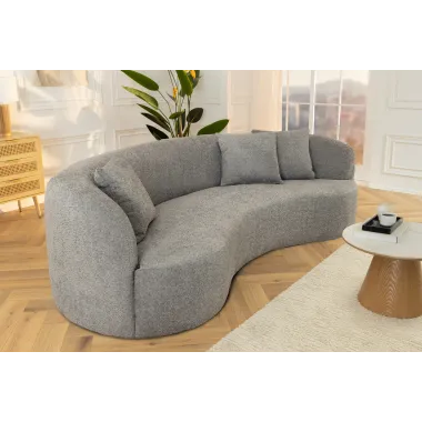 Invicta Sofa ATELIER L 3 osobowa szare bouclé 230cm / 46545